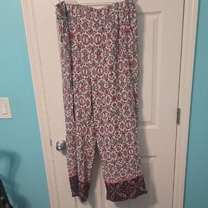 Torrid Floral Wide Leg Pants - Red and Black